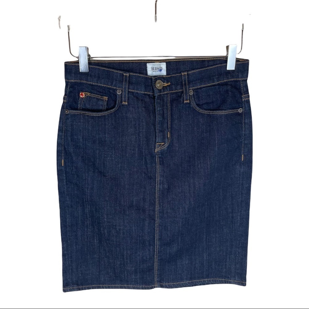 HUDSON JEANS Mattie Dark Rinse Pencil Skirt